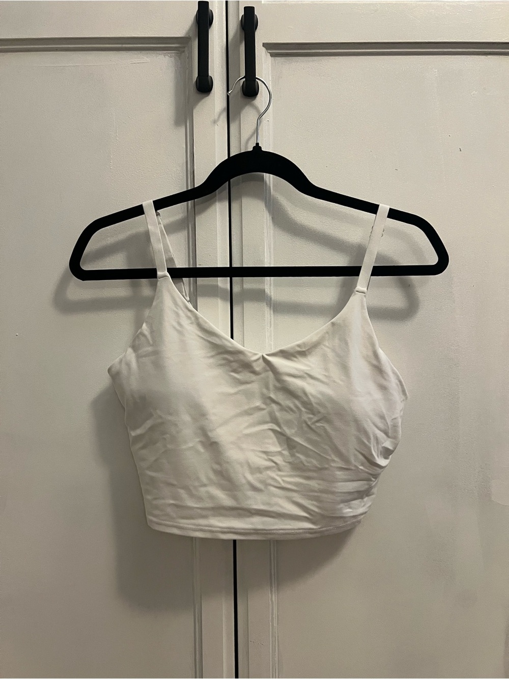 Athleta White V-Neck Cropped Camisole Tank